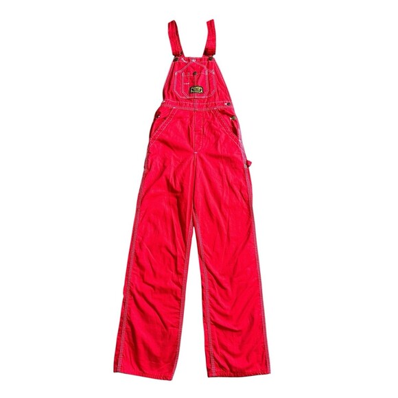 Vtg Washington Dee Cee Overalls Red 100% Cotton Adjustable Straps Unisex OS See - Picture 1 of 16